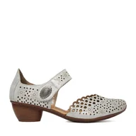 Półbuty damskie - Półbuty Rieker 43753-90 Srebrny - miniaturka - grafika 1