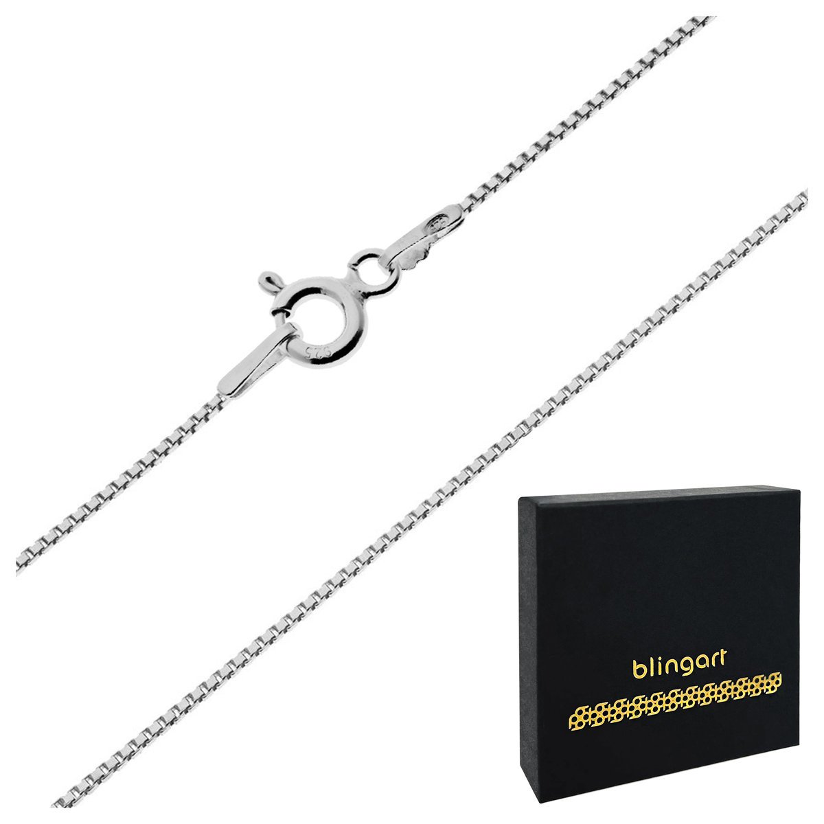 Srebrny łańcuszek splot kostka rodowany srebro 925