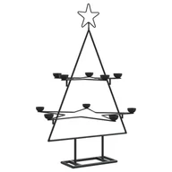 Choinki - vidaXL Metalowa choinka świąteczna, do dekoracji, czarna, 75 cm - miniaturka - grafika 1