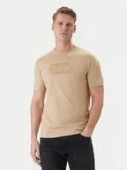 Koszulki męskie - KARL LAGERFELD T-Shirt 755060 562242 Beżowy Regular Fit - miniaturka - grafika 1
