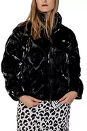 Kurtki damskie - Love Moschino Matt Technical Fabric Thermo Quilted with Hearts. Kurtka damska, Czarny, 32 - miniaturka - grafika 1