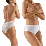 Bielizna nocna - Babell BBL 128 Koronkowe Figi bawełna Biały XXL - miniaturka - grafika 1