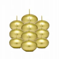 Świece - Świeca Dekoracyjna Pływająca parafinowa Złota metalizowana mała 10 szt. - miniaturka - grafika 1