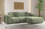 Narożniki - Sofa w kształcie L SIENA narożnik tkanina Poso jasnozielony prawy - miniaturka - grafika 1