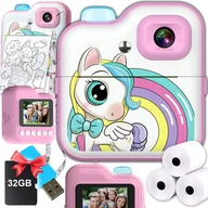 Aparaty natychmiastowe - Aparat Natychmiastowy Cyfrowy Drukarka Termiczna Karta Pamięci Microsd 32Gb - miniaturka - grafika 1