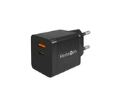 Ładowarki do telefonów - Reinston ELSI015 GAN USB-C 65W USB-A 18W Czarny - miniaturka - grafika 1