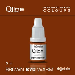 Pigment do makijażu permanentnego brwi Bioevolution Brown 870 Warm Qline Pro 5ml - Pozostałe akcesoria kosmetyczne - miniaturka - grafika 1