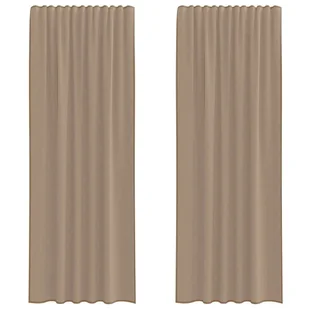 vidaXL Zasłony woalowe z kieszeniami na drążek 2 szt. Jasnobrązowe - Zasłony vidaXL Zasłony woalowe z kieszeniami na drążek 2 szt. Jasnobrązowe - Zasłony - miniaturka - grafika 1