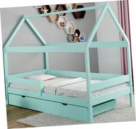 Łóżka dla dzieci i młodzieży - Turkusowe łóżko dziecięce w kształcie domku S9-P78 - miniaturka - grafika 1