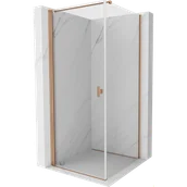 Kabiny prysznicowe - Mexen Mist-B kabina prysznicowa uchylna 100 x 100 cm, transparent, miedź szczotkowana - 8A2T-100-100-65-00 - miniaturka - grafika 1