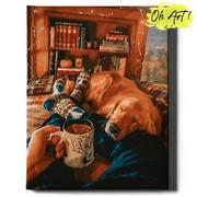 Malowanie po numerach - Obraz Malowanie Po Numerach 40X50 cm / Kawa I Pies / Oh Art - miniaturka - grafika 1