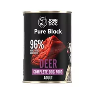 Mokra karma dla psów - Mokra Karma Dla Psów John Dog Pure Black Z Jelenia 400 G Dorosłe Psy - miniaturka - grafika 1