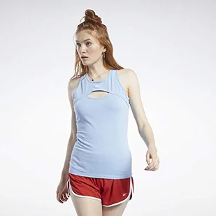 Reebok Damski tank top Wor Myt Keyhole, niebieski, M - Koszulki i topy damskie - miniaturka - grafika 1