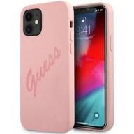 Etui i futerały do telefonów - Guess GUHCP12SLSVSPI iPhone 12 mini 5,4" różowy/pink hardcase Script Vintage - miniaturka - grafika 1