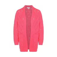 Swetry damskie - IZIA Damski prosty uchwyt, grube kieszenie, kardigan z dekoltem w serek, różowy, rozmiar XL/XXL, Rosa, XL - miniaturka - grafika 1