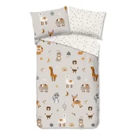 Pościel dla dzieci - Szarobeżowa bawełniana pościel dziecięca jednoosobowa 140x200 cm Woody – Good Morning - miniaturka - grafika 1