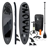 Deski SUP i akcesoria - Deska surfingowa Stand Up Paddle Czarna Maona 308x76x10 cm - miniaturka - grafika 1