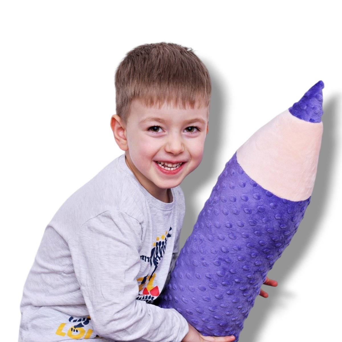 Kredka pluszowa zagłówek długa poduszka ochraniacz fioletowa