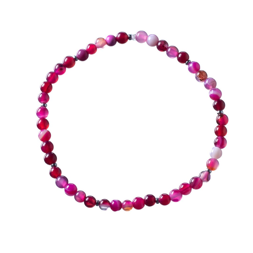 Bransoletka z agatu różowego