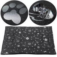 Legowiska dla psów - Legowisko mata dla psa Welsti ciemna szara srebrne kości i łapki M 70x50 wigofil - miniaturka - grafika 1