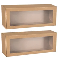 Zestawy upominkowe - Prostokątne pudełko fasonowe z okienkiem, pudełko prezentowe 40x15x10 cm x2 - miniaturka - grafika 1