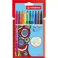 Przybory szkolne - Pisaki dwustr.TRIO 2w1 etui 10szt - miniaturka - grafika 1