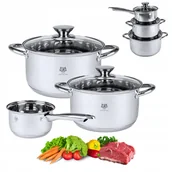 Zestawy garnków i patelni - Zestaw Komplet Garnków Gross Indukcja Gaz 6 el ze Stali Nierdzewnej 18/0 - miniaturka - grafika 1
