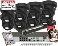 Zestawy do monitoringu - Monitoring firmy 8 kamer Hikvision DS-2CD2363G2-LI2U(Black) 6Mpx ColorVu AcuSense Smart Hybrid Light 2-Mikrofony - miniaturka - grafika 1