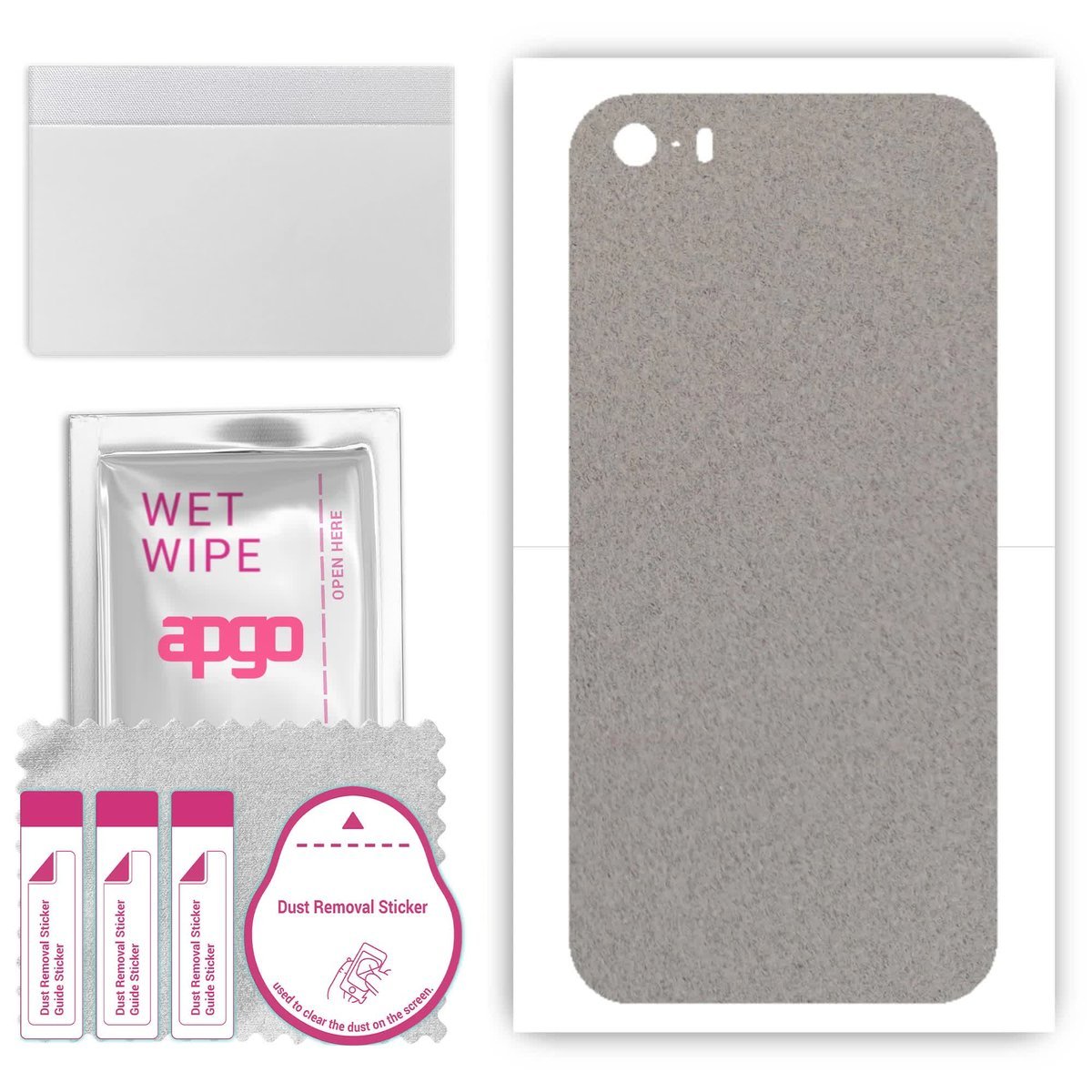 Folia naklejka skórka strukturalna na TYŁ Zamsz do Apple iPhone 5s - Zamsz Szary - apgo SKINS