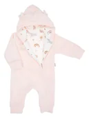 Kombinezony dla dzieci - Dziewczęcy kombinezon welurowy z podszewką łososiowy Nicol r.80 - miniaturka - grafika 1