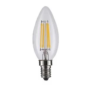 ART Żarówka LED COG,filament,świeca,przeź,E14, 4W, AC230V, WW - Żarówki LED - miniaturka - grafika 1