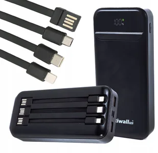Powerbank 20000 mAh 22,5W QC PD USB USB-C Szybki Mocny Przewody RIWALL RY-01 - Powerbanki - miniaturka - grafika 1