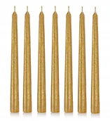 Świece - Świece stołowe stożek kokon 24 cm sztuk 12 złote - miniaturka - grafika 1