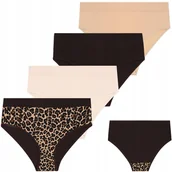 Majtki damskie - Majtki Damskie Figi Maxi z Wysokim Stanem MORAJ Zestaw 4-sztuki - XL - miniaturka - grafika 1