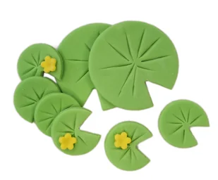 Ozdoba na tort figurki liście nenufary 8 szt. - Dodatki do ciast w proszku - miniaturka - grafika 1