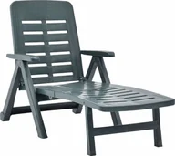 Leżaki ogrodowe - Elior Zielony regulowany leżak ogrodowy z podłokietnikami - Dantes - miniaturka - grafika 1