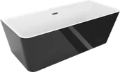 Wanny - Mexen Volta wanna wolnostojąca przyścienna 170 x 75 cm, biała/czarna, przelew gun gray szczotkowany - 51131707575-66 - miniaturka - grafika 1