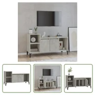 Szafki RTV - The Living Store szafka pod telewizor betonowa szara 100x35x55 cm materiał drewnopochodny - miniaturka - grafika 1