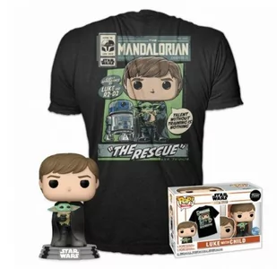 Funko POP!, figurka kolekcjonerska & Tee, Star Wars: Mandalorian - Luke w/Child (L) - Figurki kolekcjonerskie Funko POP!, figurka kolekcjonerska & Tee, Star Wars: Mandalorian - Luke w/Child (L) - Figurki kolekcjonerskie - miniaturka - grafika 1