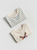 Bluzki dla niemowląt - Reserved - Bawełniany longsleeve 2 pack - kremowy - miniaturka - grafika 1