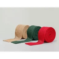 Ozdoby bożonarodzeniowe - Taśma jutowa ozdobna 6 x 300 cm naturalna - miniaturka - grafika 1