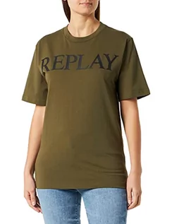 Koszulki i topy damskie - Replay T-shirt damski, 238 Army Green, XL - grafika 1