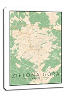 Obrazy i zdjęcia na płótnie - Zielona Góra mapa kolorowa - obraz na płótnie Wymiar do wyboru: 60x80 cm - miniaturka - grafika 1