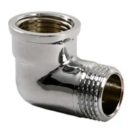 Akcesoria hydrauliczne - Kolanko mosiężne 3/8" nakrętno-wkrętne chrom - miniaturka - grafika 1