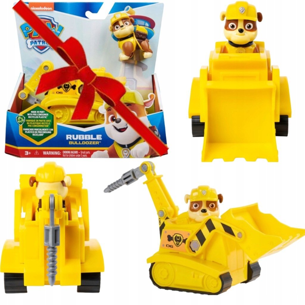 PSI PATROL RUBBLE POJAZD SPYCHACZ BULDOŻER + FIGURKA SUPER ZESTAW WIELKANOC