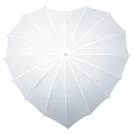 Parasole - Ślubna Parasolka W Kształcie Serca W Kolorze Białym - miniaturka - grafika 1