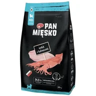 Sucha karma dla psów - Pan Mięsko Indyk z kalmarami chrupki M 20kg karma sucha dla szczeniąt - miniaturka - grafika 1