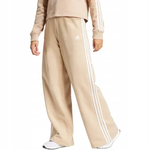 Spodnie damskie adidas Essentials 3-Stripes Fleece Wide beżowe IR5385 XL - Dresy damskie - miniaturka - grafika 1
