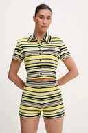 Koszule damskie - adidas Originals koszula Towel S Tee damskie kolor żółty slim z kołnierzykiem klasycznym JC5333 - miniaturka - grafika 1