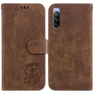 Etui i futerały do telefonów - Skórzane etui na telefon Little Tiger z wytłoczonym tłoczeniem For Sony Xperia 10 III - miniaturka - grafika 1
